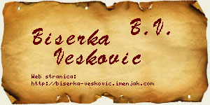 Biserka Vesković vizit kartica